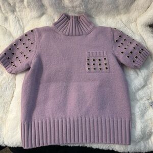 Daniela Drei Purple Sweater with Studded Details